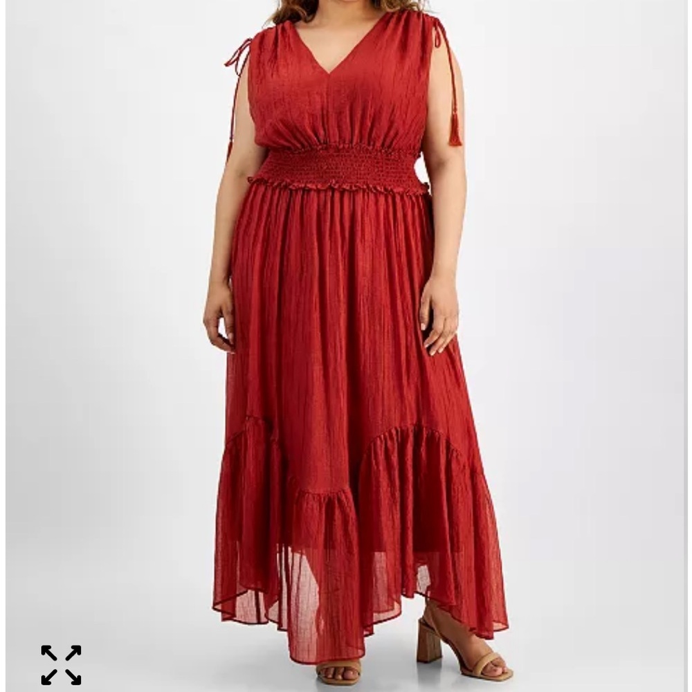 Taylor Elegant Amber Maxi Handkerchief Hem‎ Dress. Size XL. NWT.